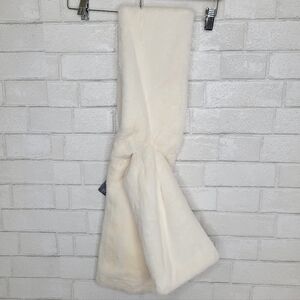 Sprigs Winter White Faux Fur Pull-Through Scarf With Zipper Pocket